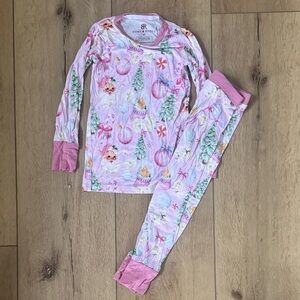 Dream & Roses Kids Christmas Pajama Set - Pink